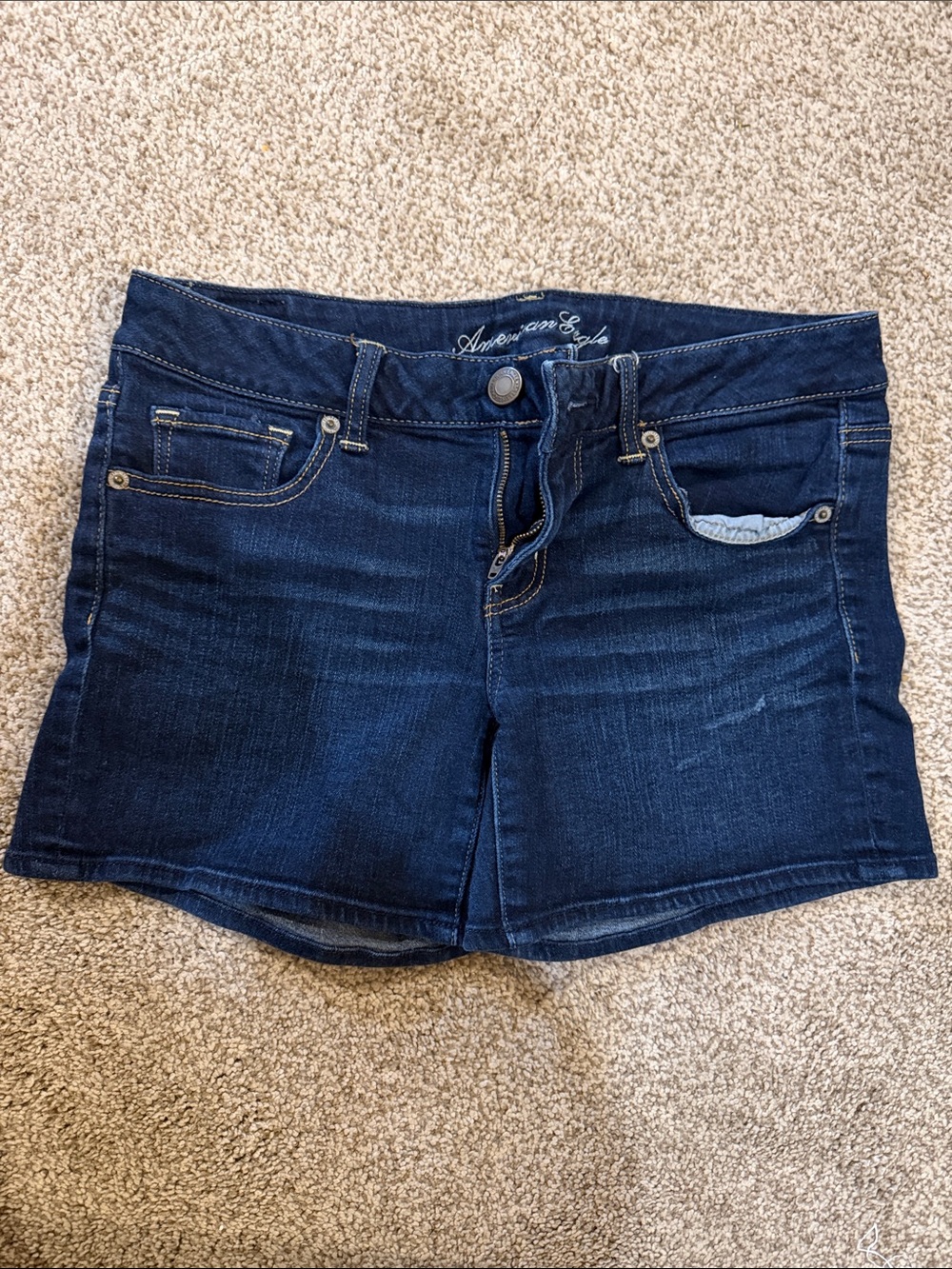 American Eagle Outfitters Dark Indigo Denim Jean Shorts